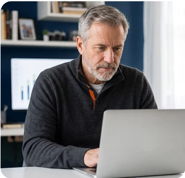 Man working on Laptop